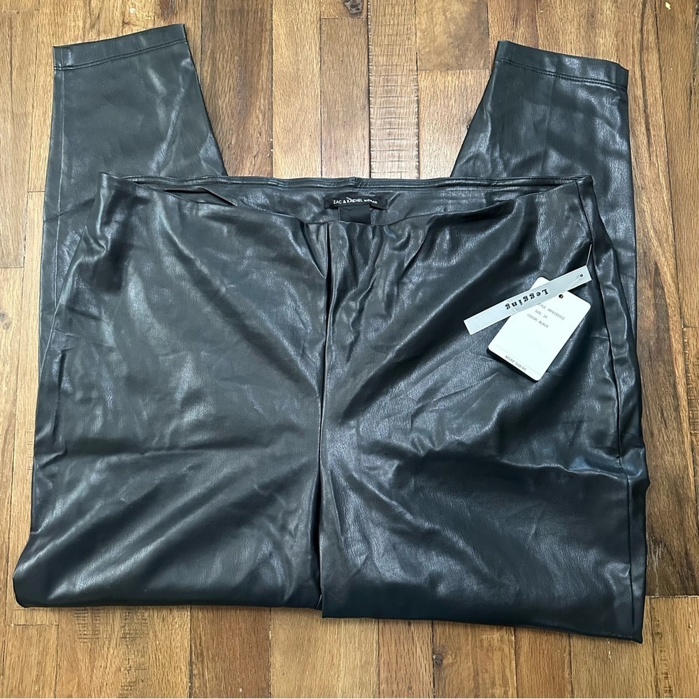 NWT Zac & Rachel Faux Leather Leggings 2X